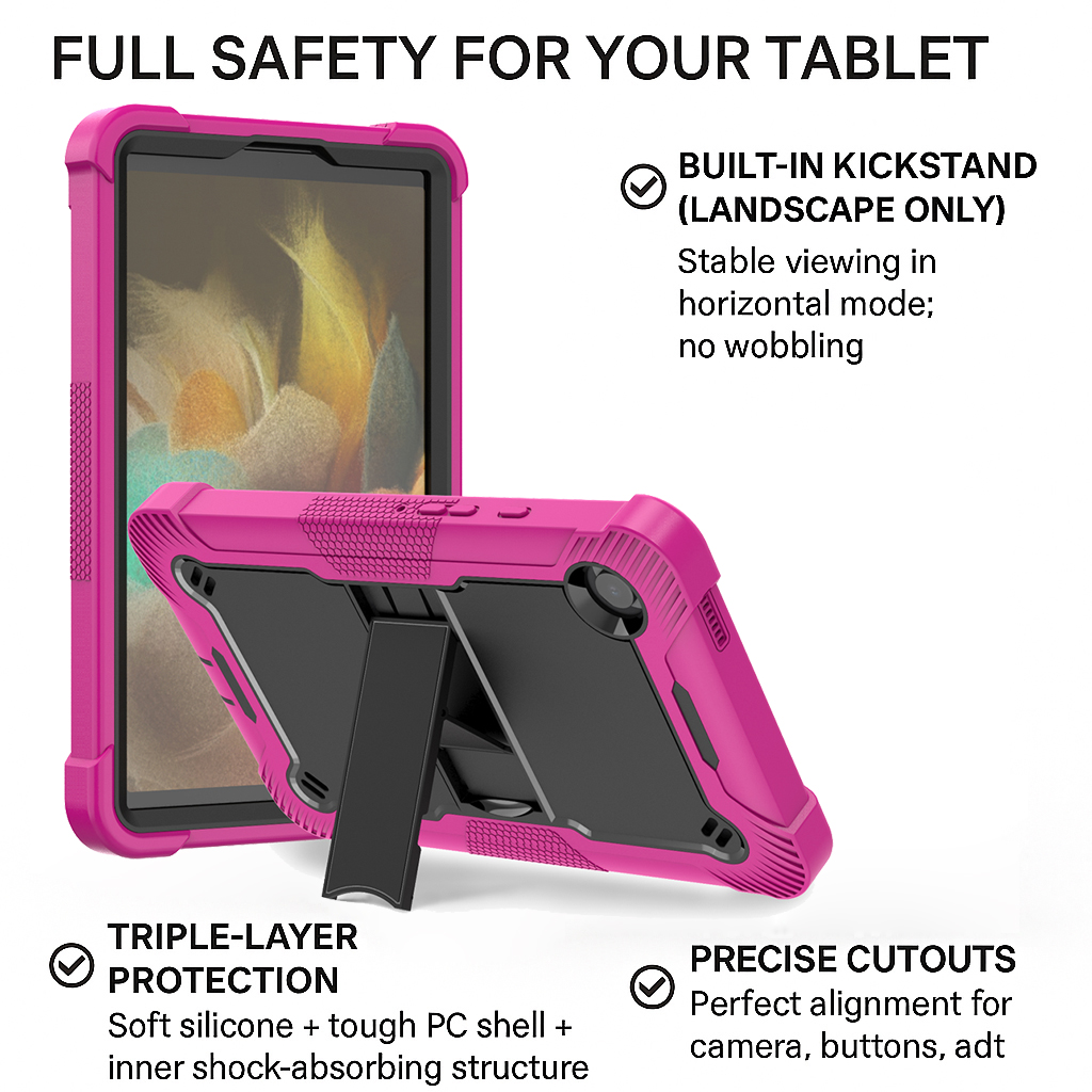 TOZIZO Shockproof Kid-Proof Silicone PC combo 3 in 1 Hybrid Tablet Case for Samsung Galaxy Tab A11