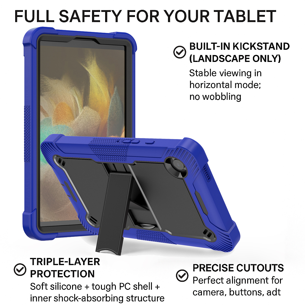 TOZIZO Blue Classroom-Grade Heavy Duty Rugged Tablet Case for Galaxy Tab A11 - Shockproof School Tablet Armor