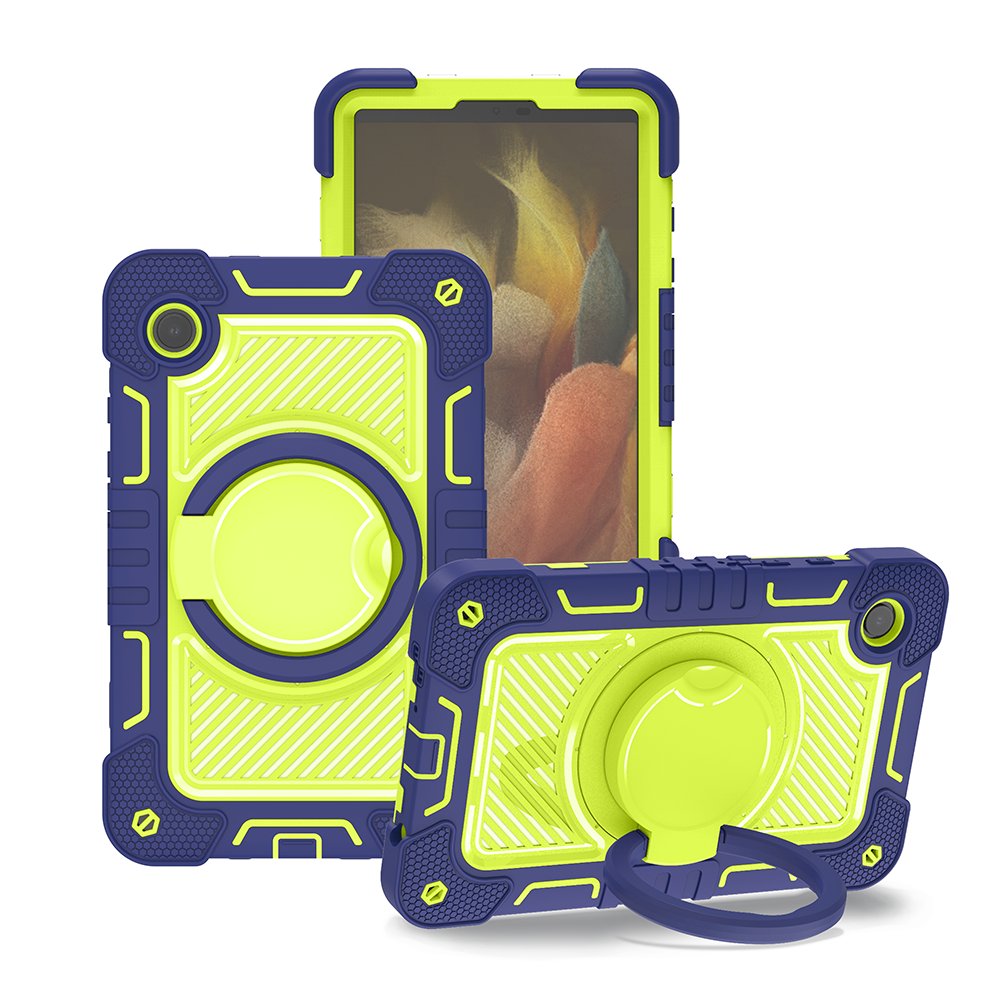 TOZIZO Navy Blue Warehouse 360° Rugged Case for Samsung Tab A9 | Rotating Grip Stand & Wide Shoulder Strap