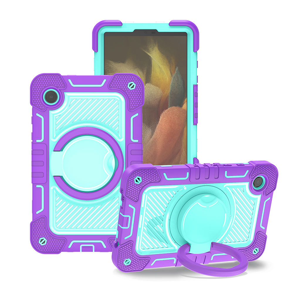 TOZIZO Purple Mint Reseller 360° Tablet Case for Samsung Tab A9 | Rotating Stand, Hand Grip & Carry Strap