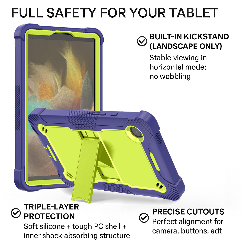 TOZIZO Lime Green Sturdy Drop Proof Rugged School Tablet Case for Galaxy Tab A11