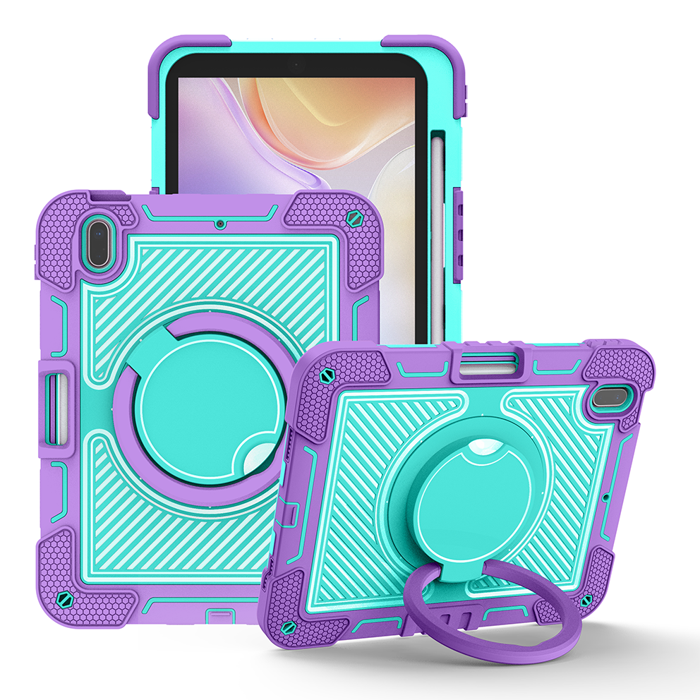 TOZIZO Purple Mint Kids & Education Case for iPad 10th Generation 2022 with 360° Rotating Stand, Handle & Shoulder Strap