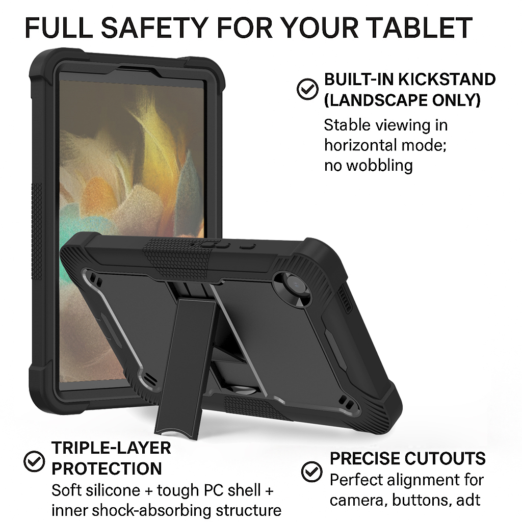 TOZIZO Kids Heavy Duty Shockproof Kickstand Tablet Case for Samsung Galaxy Tab A11 X133/X135B