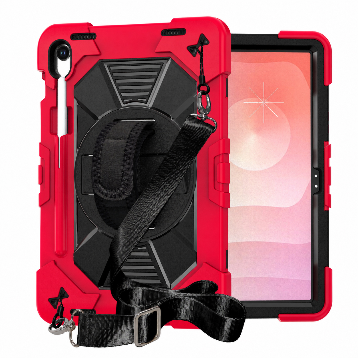 TOZIZO for Samsung S10/S10 Lite Red Shockproof Case for Schools with Foldable Viewing Stand