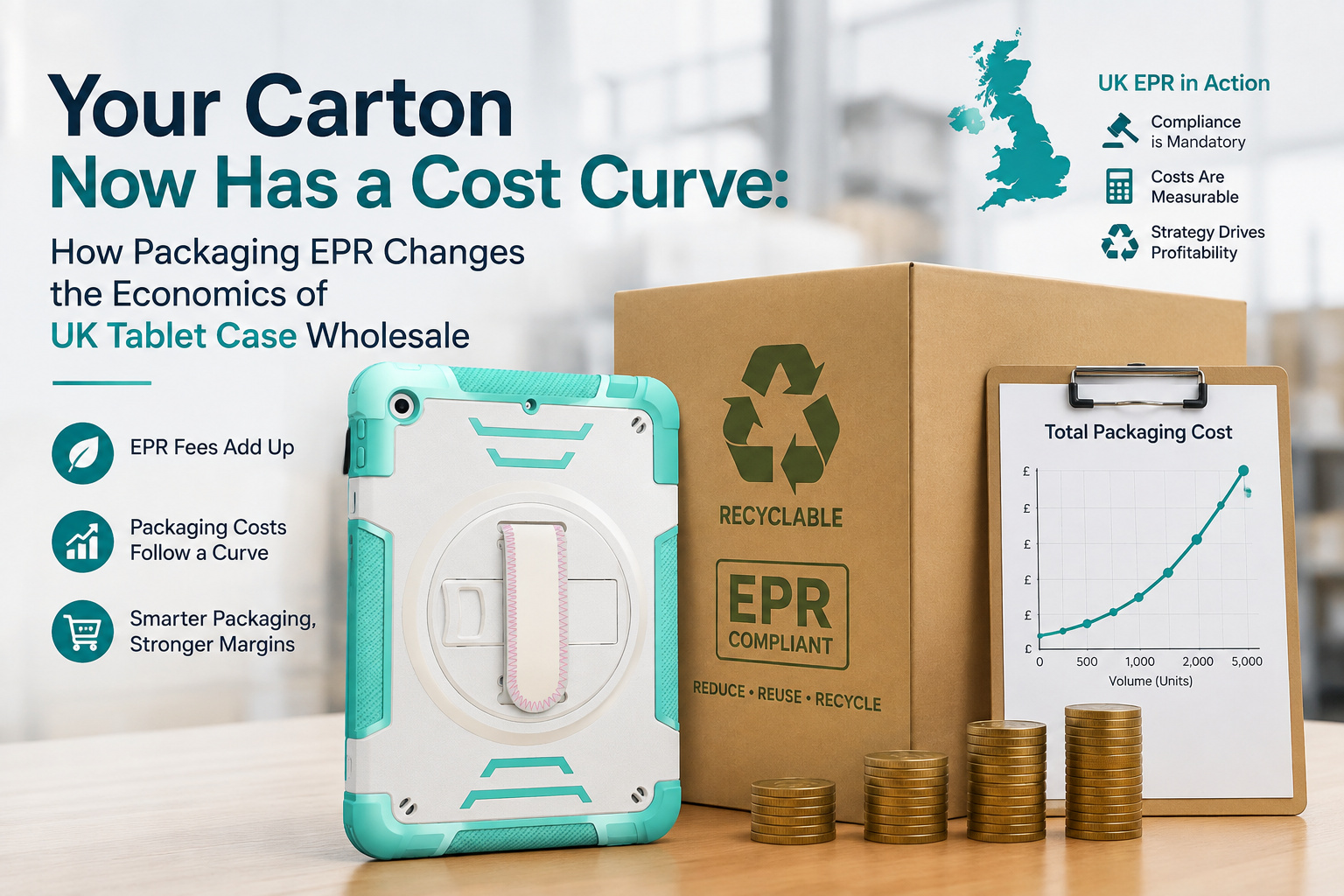 Your Carton Now Has a Cost Curve: How Packaging EPR Changes the Economics of UK Tablet Case Wholesale
