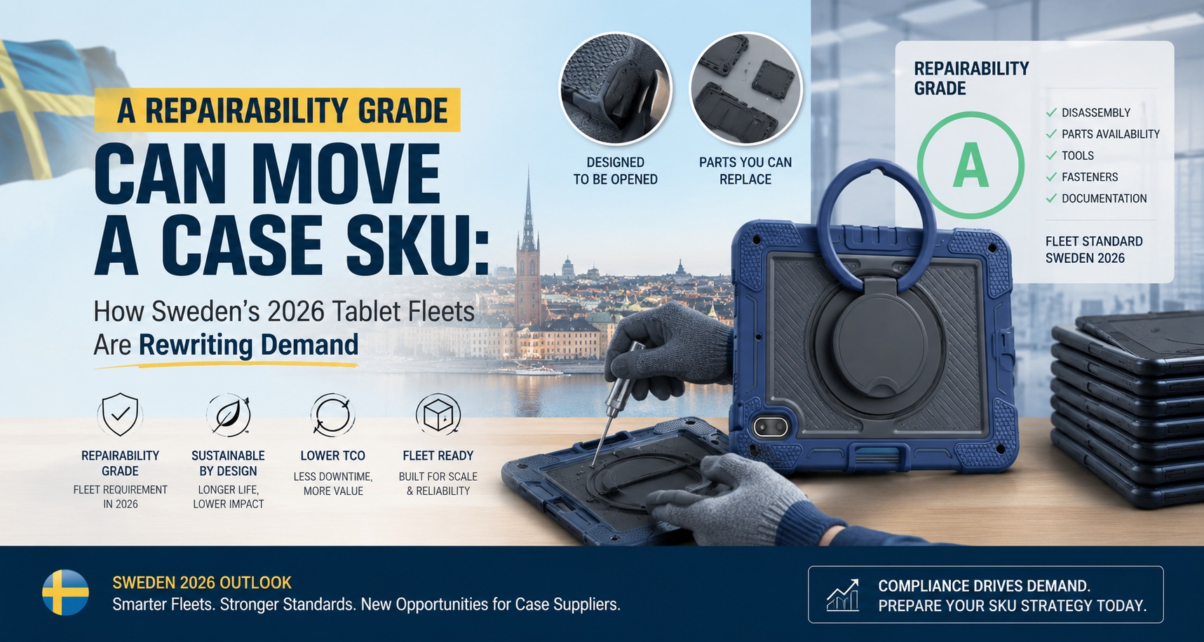 A Repairability Grade Can Move a Case SKU: How Sweden’s 2026 Tablet Fleets Are Rewriting Demand