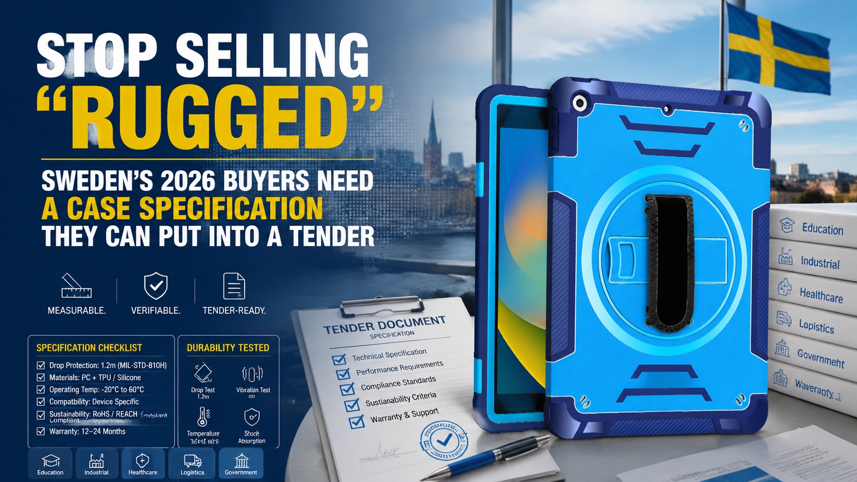 Stop Selling “Rugged”: Sweden’s 2026 Buyers Need a Case Specification They Can Put Into a Tender