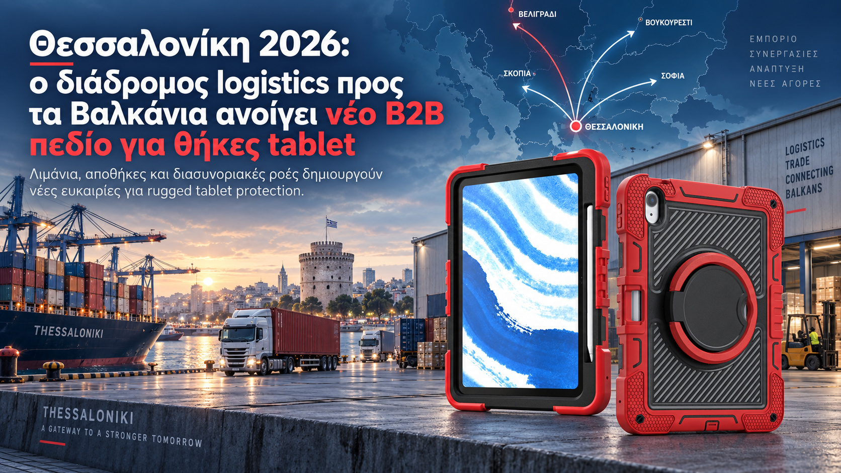 Θεσσαλονίκη 2026: ο διάδρομος logistics προς τα Βαλκάνια ανοίγει νέο B2B πεδίο για θήκες tablet