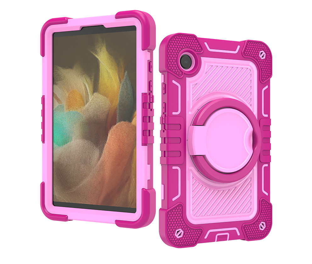 TOZIZO Rose Red Customizable Protective Case for Samsung Galaxy Tab A9 with 360° Rotating Stand & Carry Strap – Distributor OEM/ODM Supply
