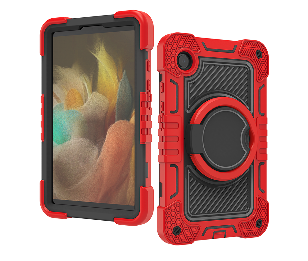 TOZIZO Red Shockproof Case for Samsung Galaxy Tab A9 with 360° Swivel Stand Carry Handle & Wide Shoulder Strap – School Bulk Supply