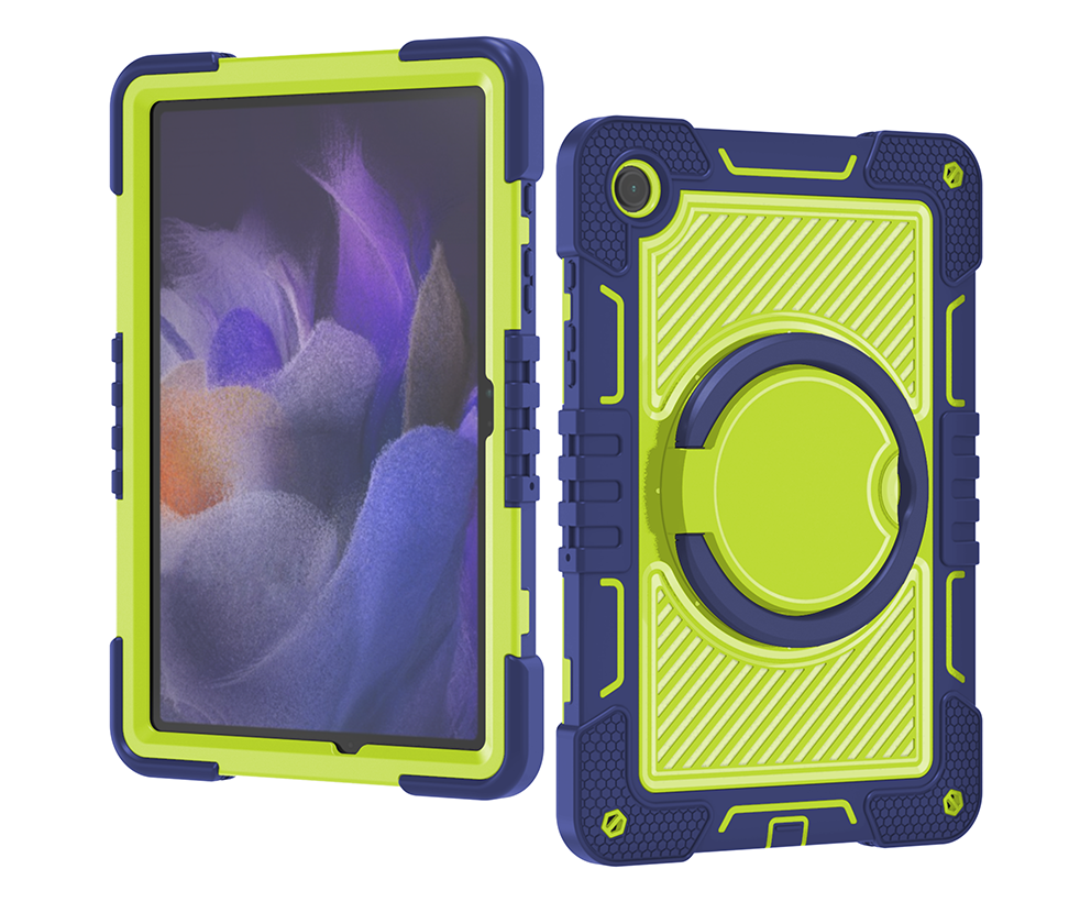 TOZIZO Navy Blue Industrial Case for Samsung Tab A9 Plus | 360° Rotatable Stand Grip, Wide Adjustable Shoulder Strap, Drop Dust Slip Protection for Field Teams