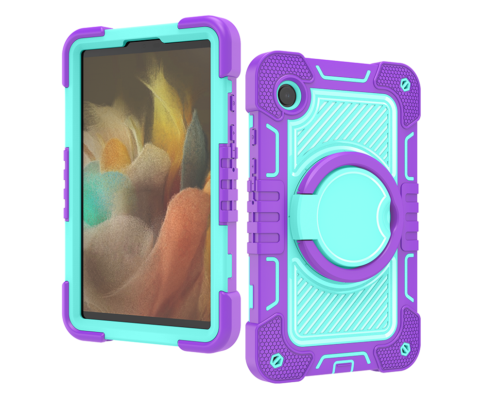 TOZIZO Purple Mint Rugged Case for Samsung Galaxy Tab A9 with Multi-Angle 360° Stand Handle & Wide Shoulder Strap – Education Wholesale