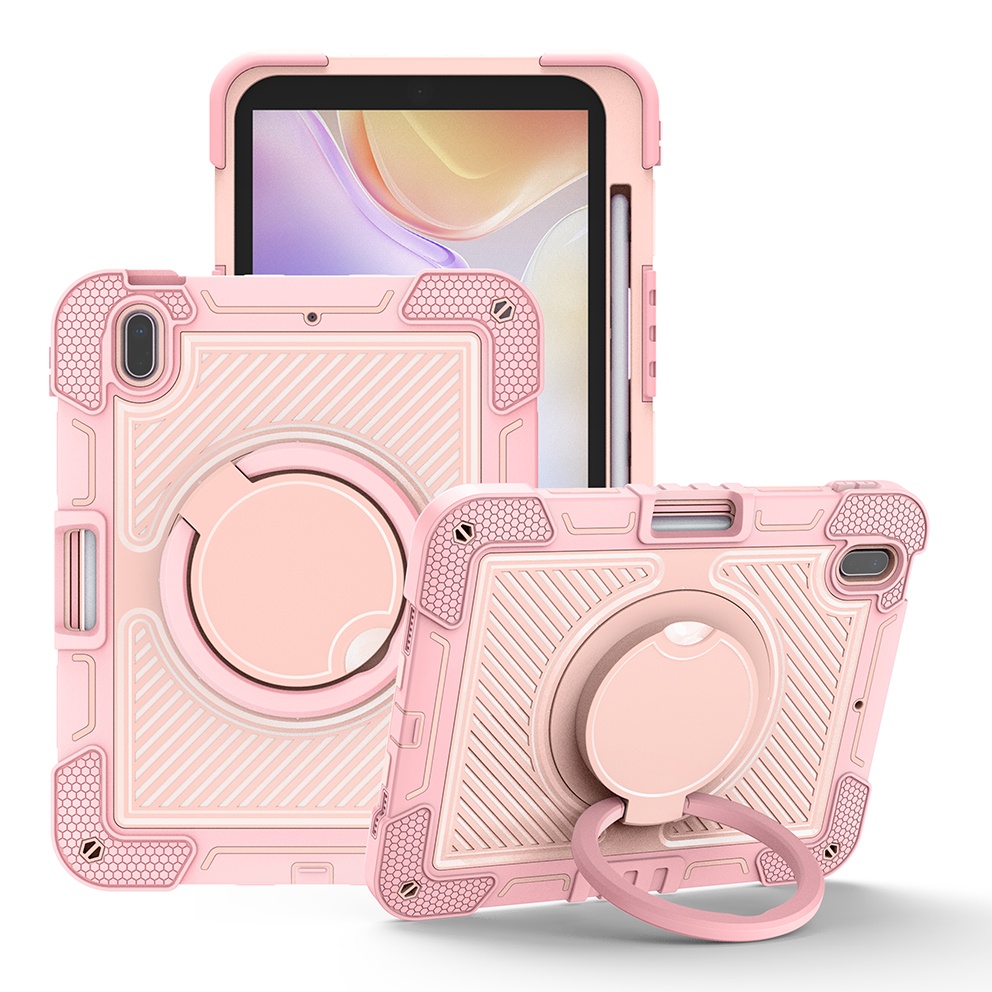 TOZIZO Rose Gold Protective Case for iPad 10th Generation 2022 with 360° Multi-Angle Stand, Hanging Handle & Shoulder Strap