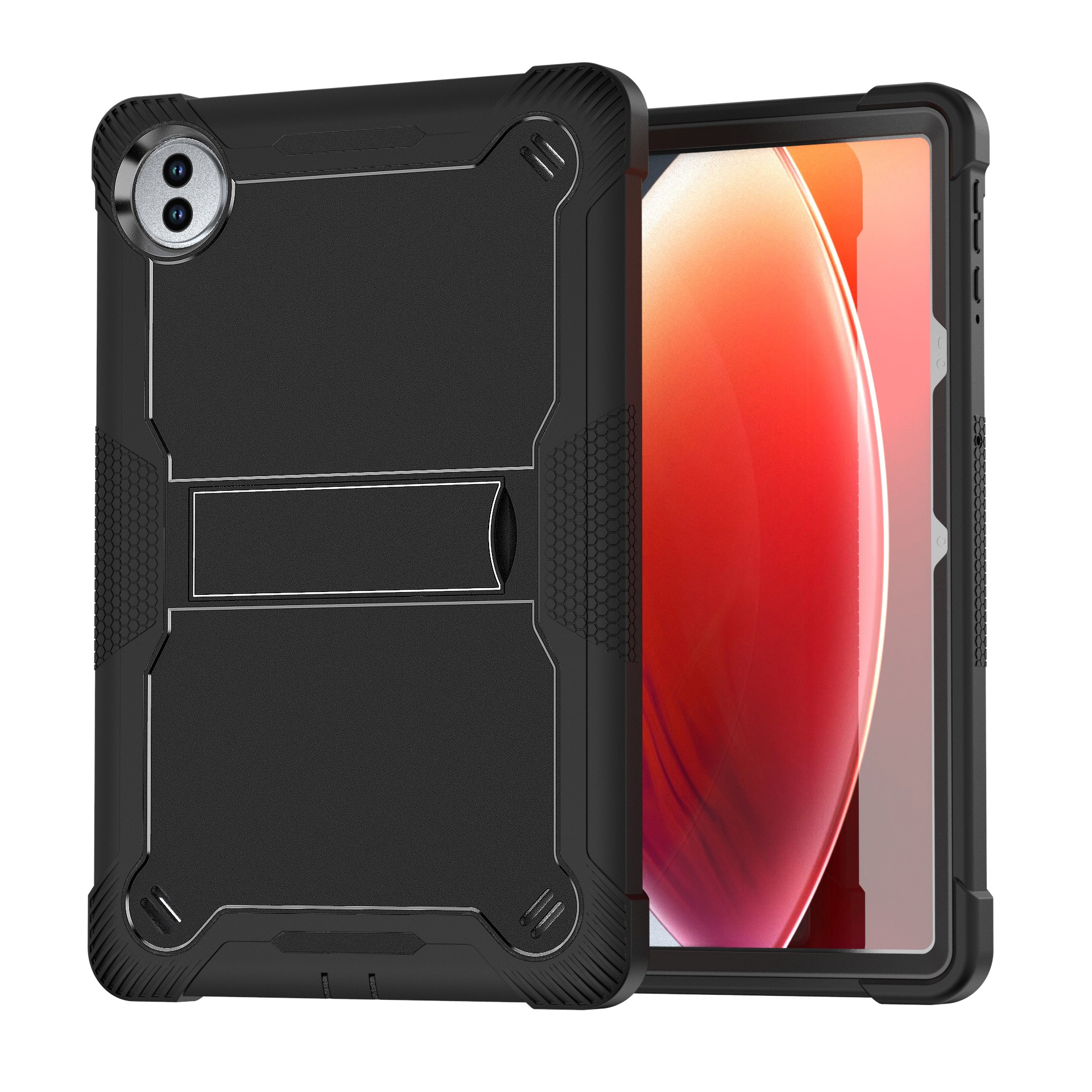 TOZIZO Black 3-Layer Rugged Landscape Kickstand Case for Honor Pad 20 Pro | B2B Bulk Protective Cover