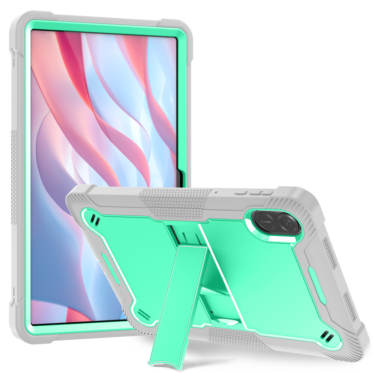 TOZIZO Mint Green + Gray Honor Pad X9 Tablet Case 11.5 Inch Shockproof Rugged Kids Protective Cover with Kickstand