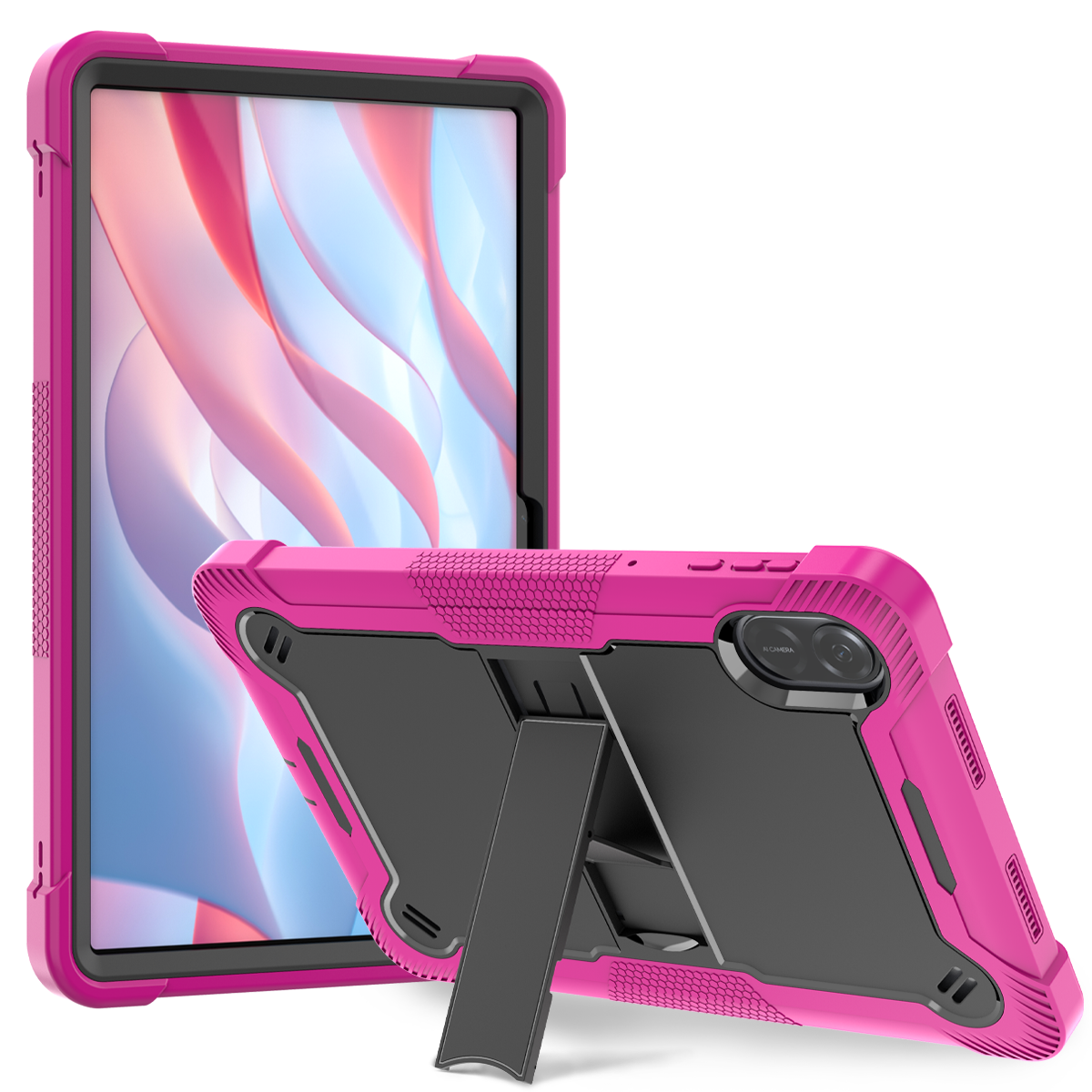 TOZIZO Rose Red + Black Silicone Honor Pad X9 Tablet Case Rugged Shockproof Cover for Kids