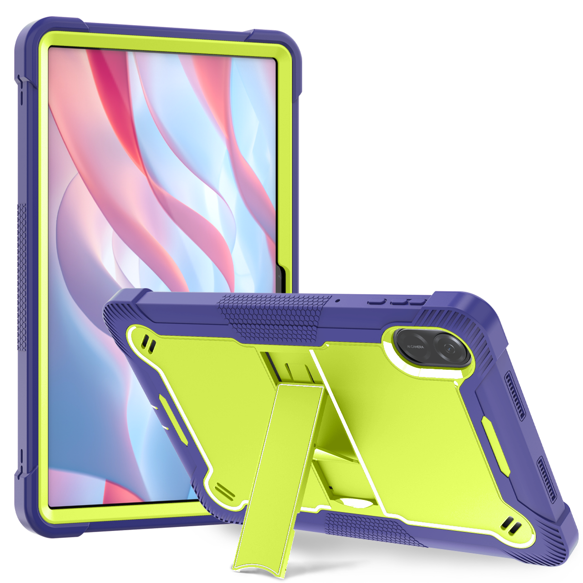 TOZIZO Yellow Green + Navy Blue Kids Education Honor Pad X9 Tablet Case Heavy Duty Armor Cover