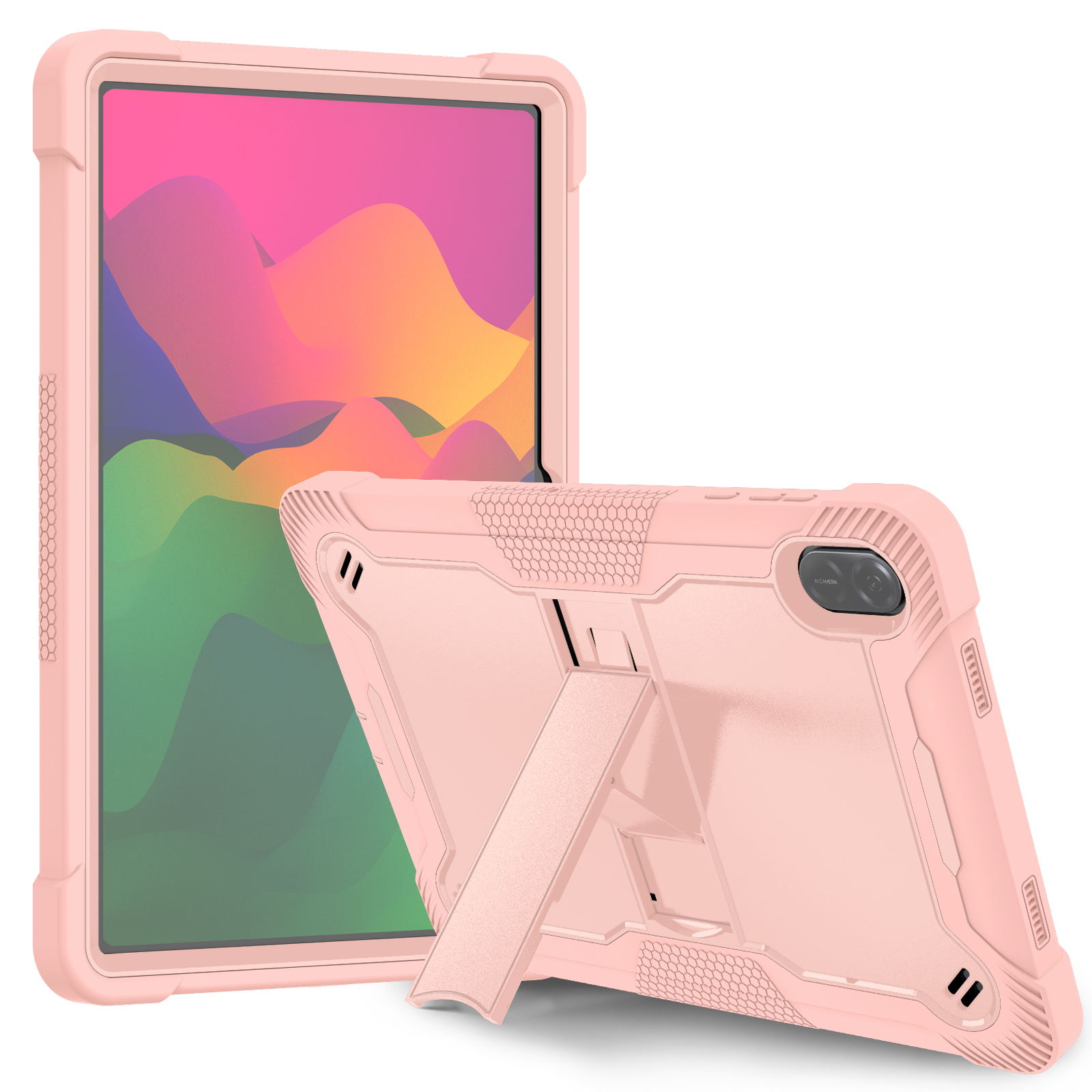 TOZIZO Pink Honor Pad X8a Silicone Tablet Case 11 Inch, Multi Angle Kickstand Shockproof Kids Rugged Cover