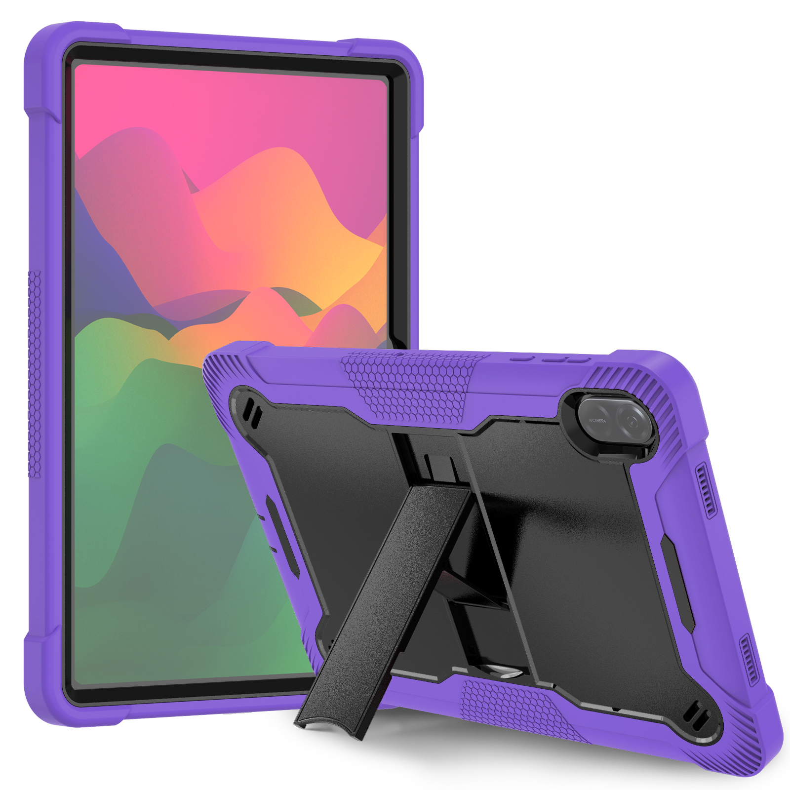 TOZIZO Purple Black Honor Pad X8a 11 Inch Kids Education Tablet Case, Shockproof Silicone Rugged Cover