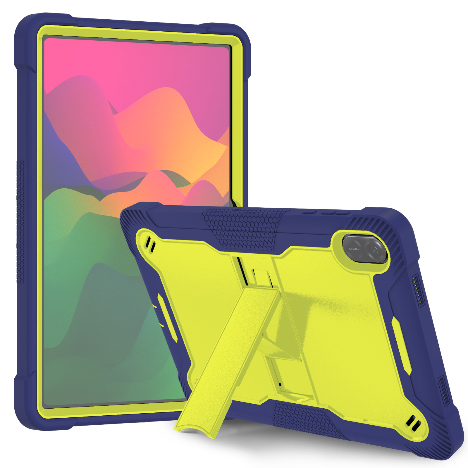 TOZIZO Yellow Green Navy Blue Honor Pad X8a 11 Inch Full Body Protective Tablet Case with Rugged Stand