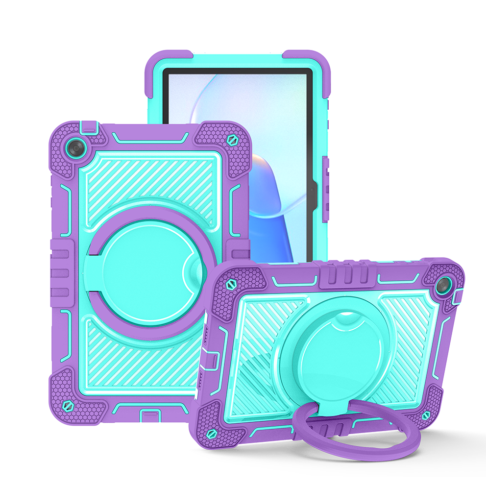 TOZIZO 360° Rotating Heavy Duty Tablet Case for Huawei MatePad SE 10.4 - Purple & Mint Green