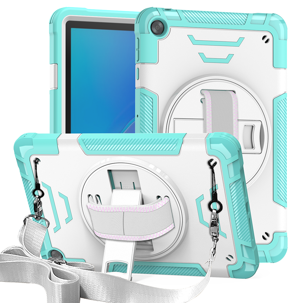 TOZIZO Triple Layers Combo Rugged Case for Huawei MatePad SE 10.4 Inch– Mint Green, PC+TPU 360° Rotatable Stand Cover