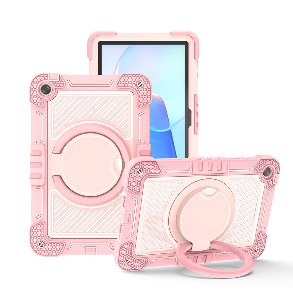 TOZIZO Full-Body Protective Pink Tablet Case for Huawei MatePad SE 10.4 with 360° Grip Stand