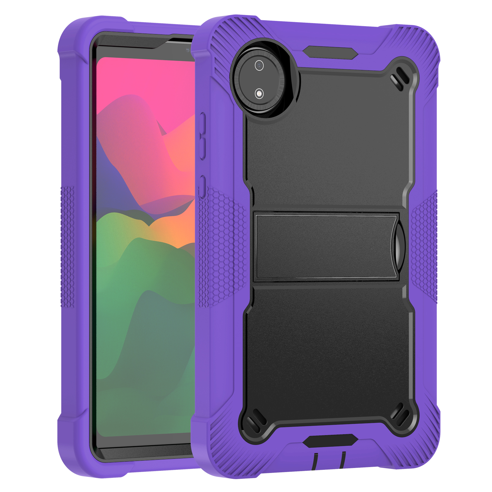 TOZIZO Purple 3-Layer Hybrid Rugged Case for REDMI PAD SE 8.7″ – Shockproof Kids Protective Cover
