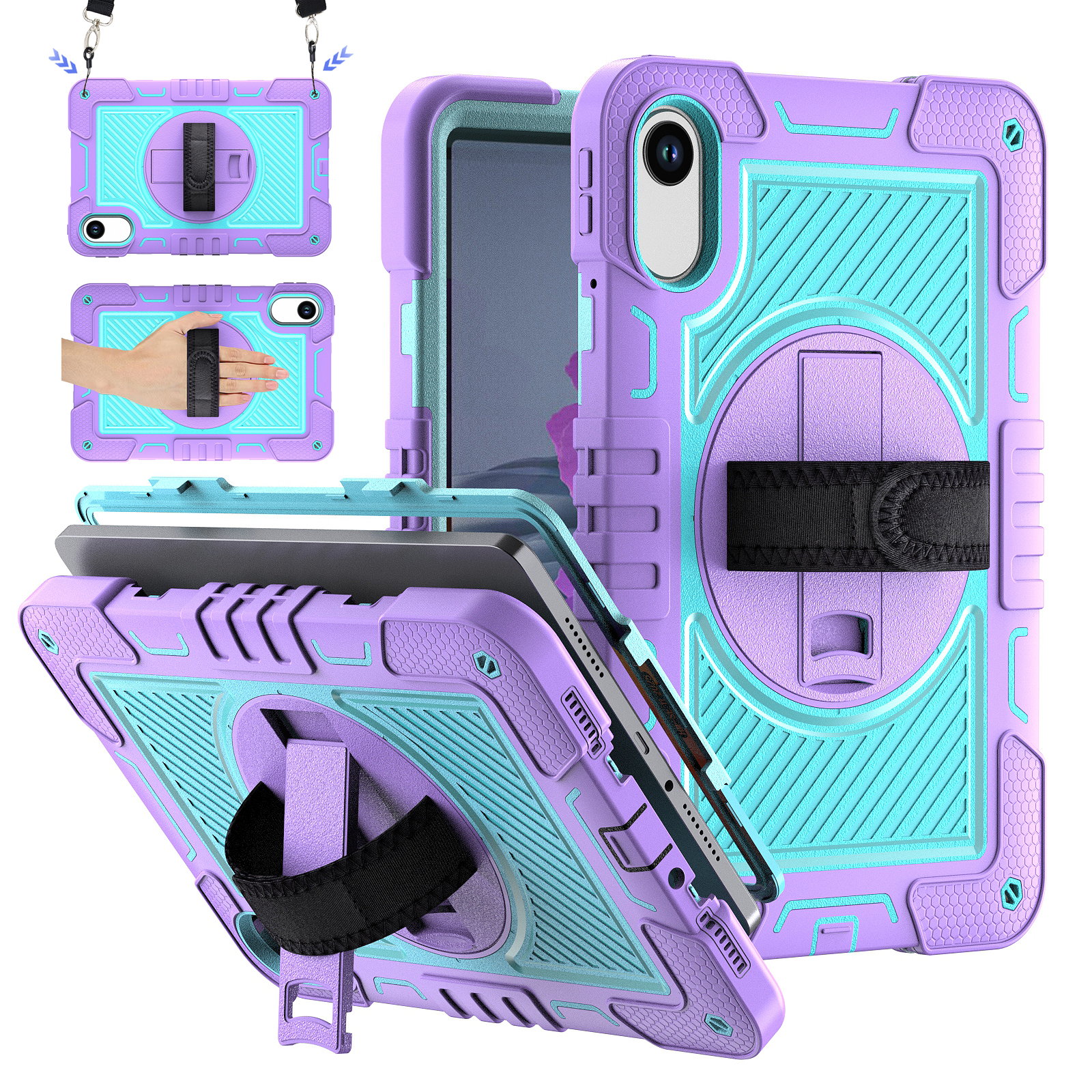 TOZIZO Purple & Blue Case for Redmi Pad 2 / Pad 2 4G 11-Inch with 360° Kickstand