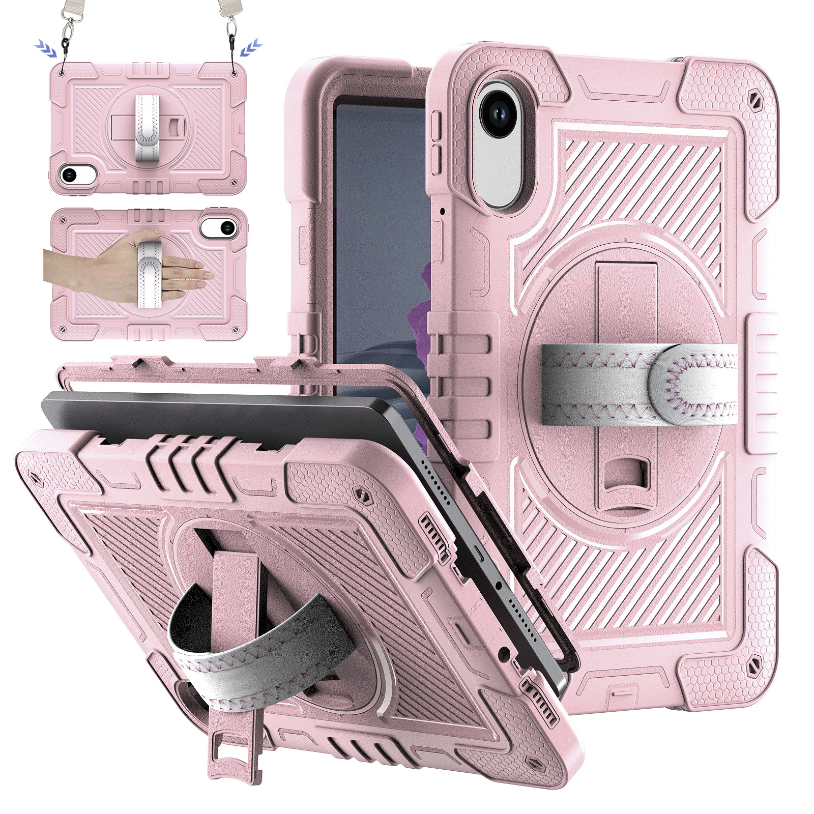 TOZIZO Pink Full-Body Rugged Case for Redmi Pad 2 / Pad 2 4G 11-Inch