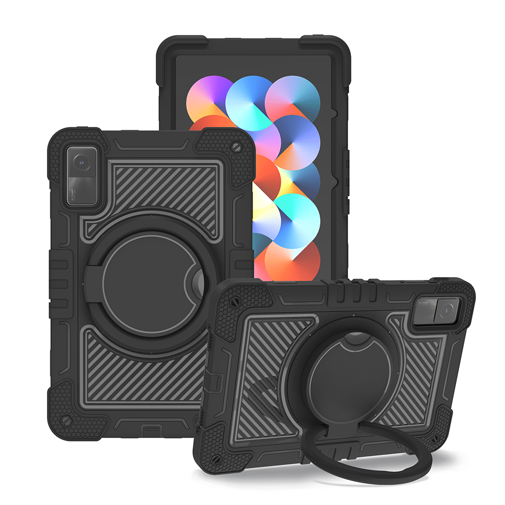 TOZIZO Black Heavy Duty Rugged Tablet Case for Redmi Pad 10.61 with Kickstand & Strap