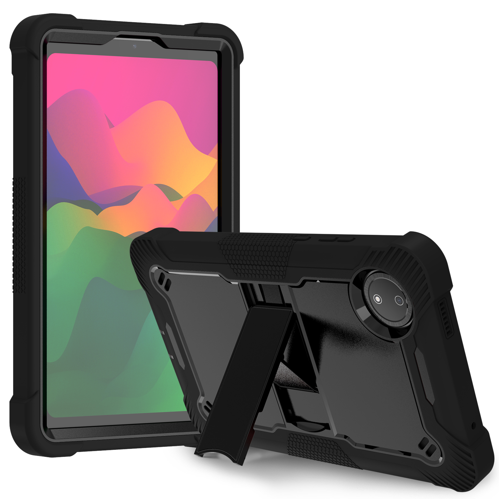 TOZIZO Black Rugged Shockproof Pad Tablet Case for Redmi Pad SE 4G 8.7 Inch
