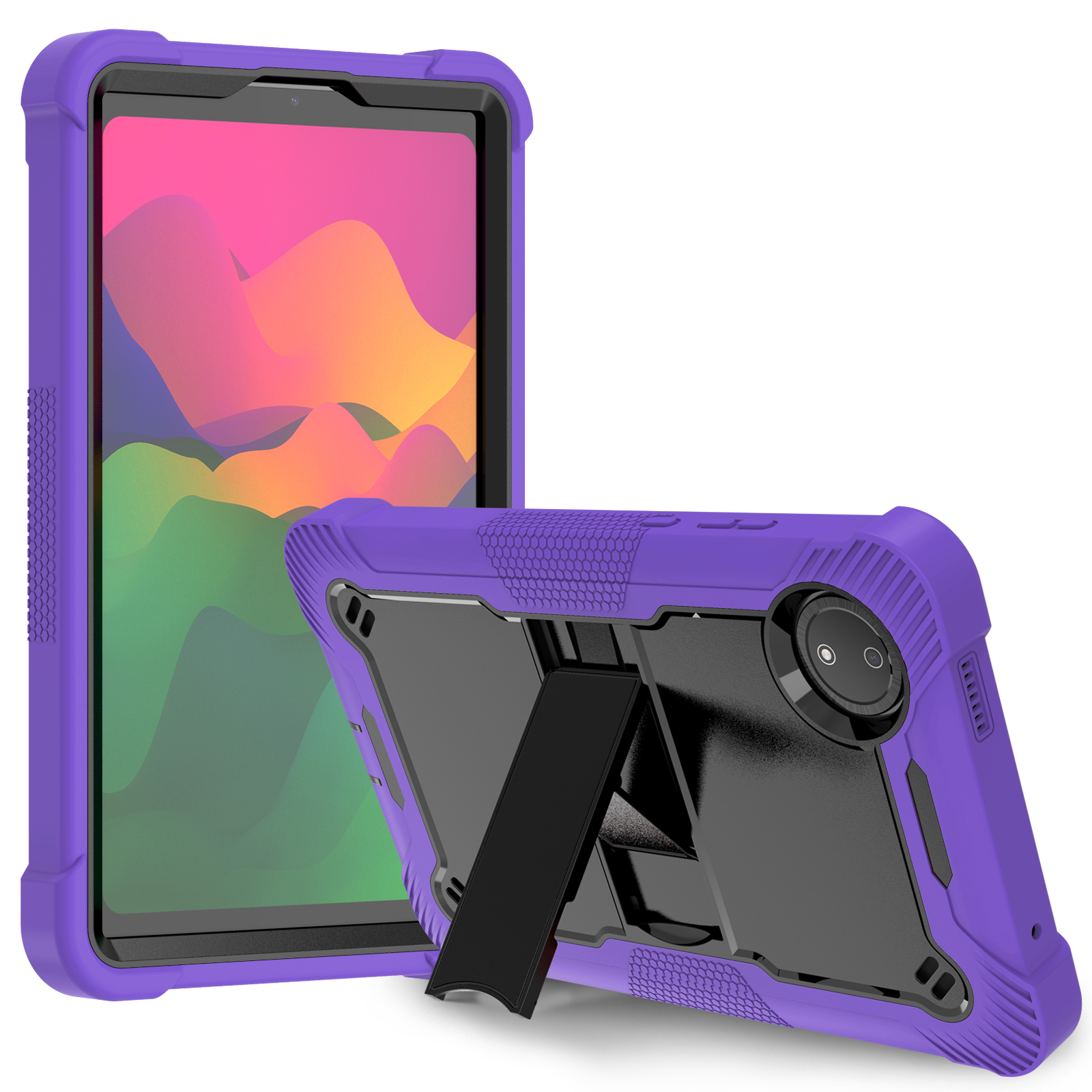 TOZIZO Purple + Black Multi Angle Kickstand Tablet Case for Redmi Pad SE 4G 8.7