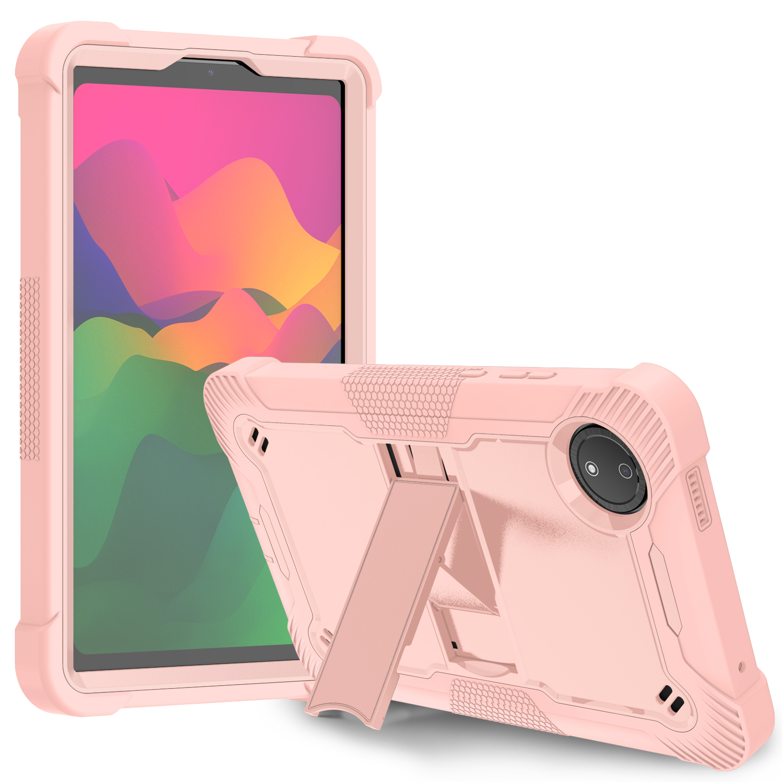 TOZIZO Pink Heavy Duty Silicone Tablet Cover for Redmi Pad SE 4G 8.7 Inch
