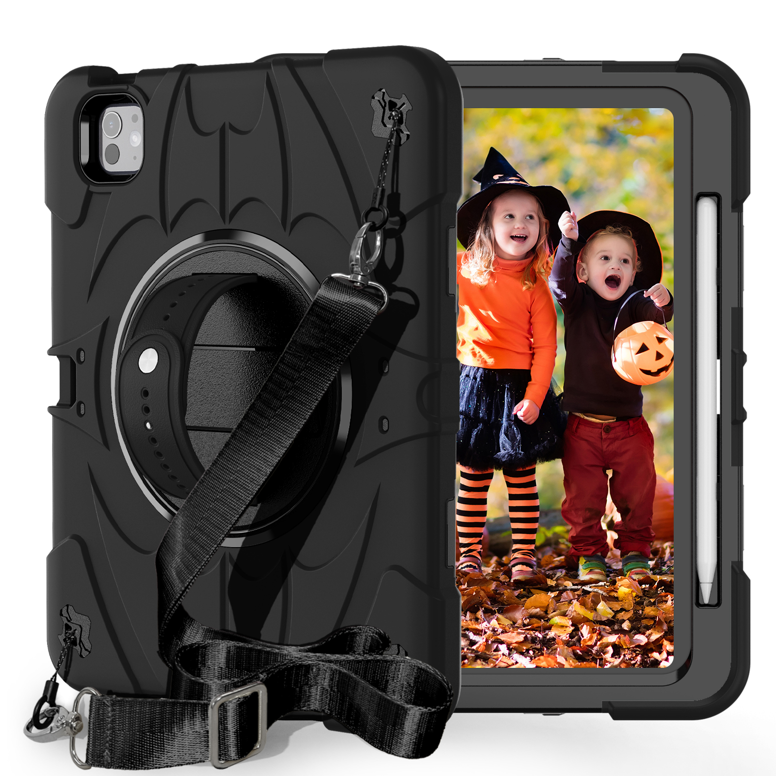 TOZIZO 360° Swivel Stand Drop Proof Rugged Tablet Cover for iPad Pro 13 2024 with Kickstand & Hand Strap