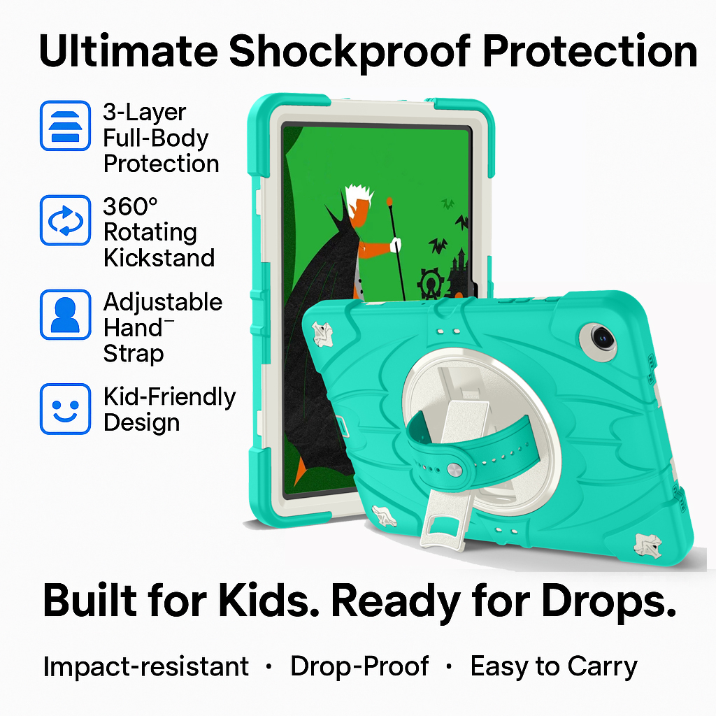 TOZIZO Kid-Friendly Heavy Duty Full Body Protection Rugged Shockproof Case for Samsung Galaxy Tab A11 Plus