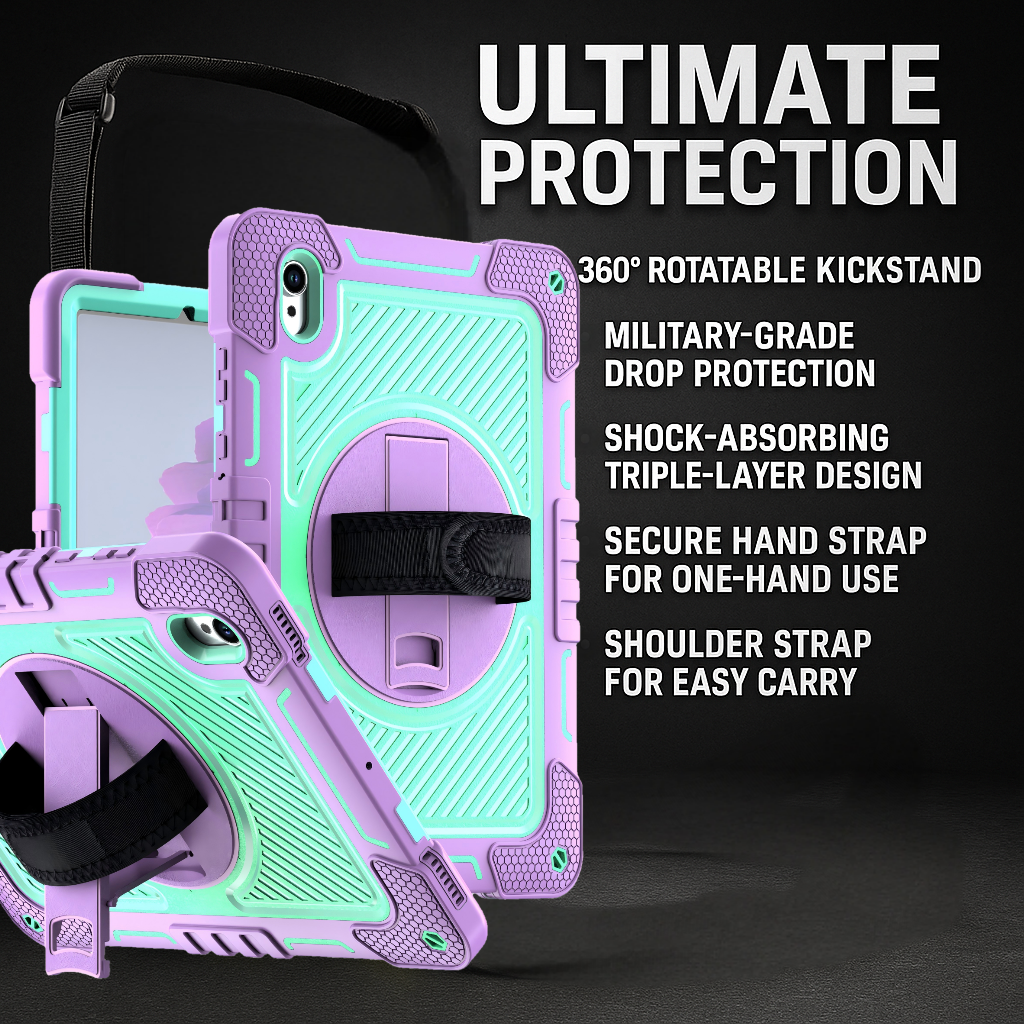 TOZIZI Samsung Galaxy Tab S11 Kids Education Rugged Case, Shockproof Silicone Tablet Cover with Multi-Angle Kickstand & 360° Rotation Disc