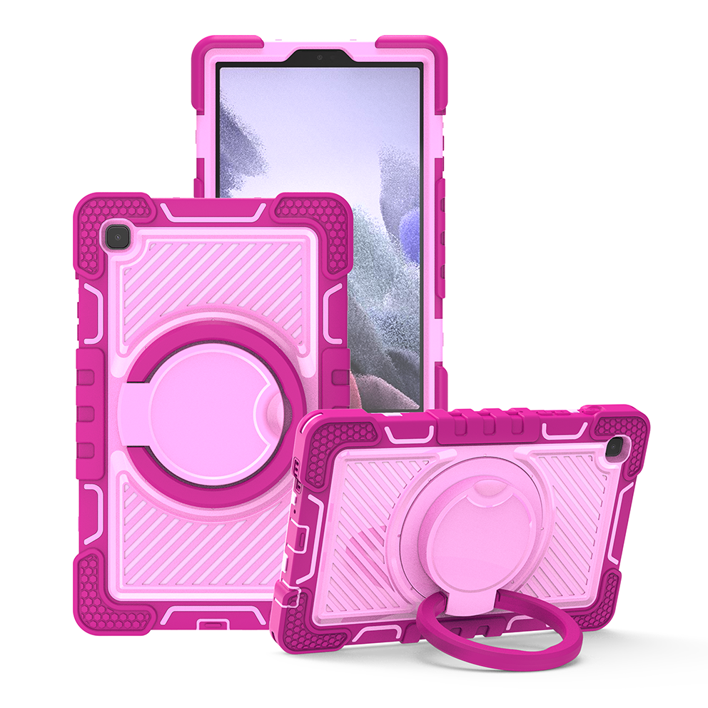 TOZIZO Rose Red & Pink Shockproof Case for Samsung Tab A7 Lite T220/T225 – Kids Rugged Protective Cover with Stand