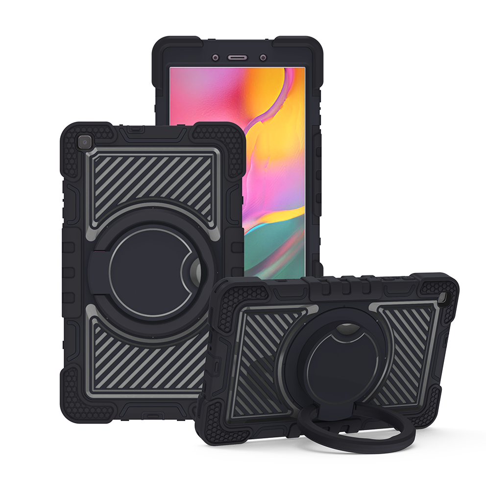 ZOZIZO Black Rugged Samsung Tab A 8.0 2019 Case with 360° Kickstand & Triple-Layer Protection