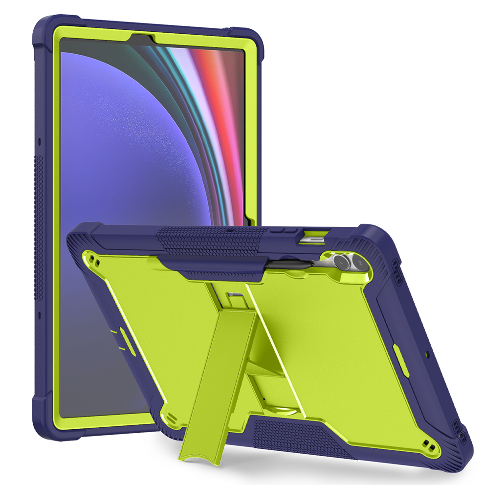 TOZIZO Yellow Green + Navy Blue Rugged Tablet Case for Samsung Galaxy Tab S9 Plus Kids Education Cover