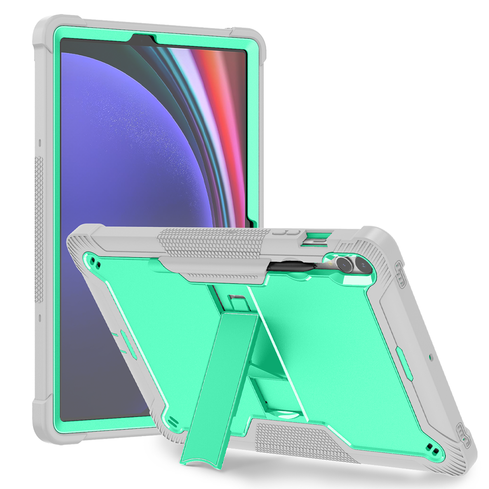TOZIZO Samsung Galaxy Tab S9 Plus Tablet Case Mint Green + Gray Heavy Duty Rugged Shockproof Kickstand Cover