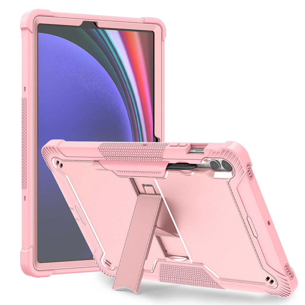 TOZIZO Pink Samsung Galaxy Tab S9 Plus 12.4 Inch Tablet Case with Stand Shockproof Silicone Cover