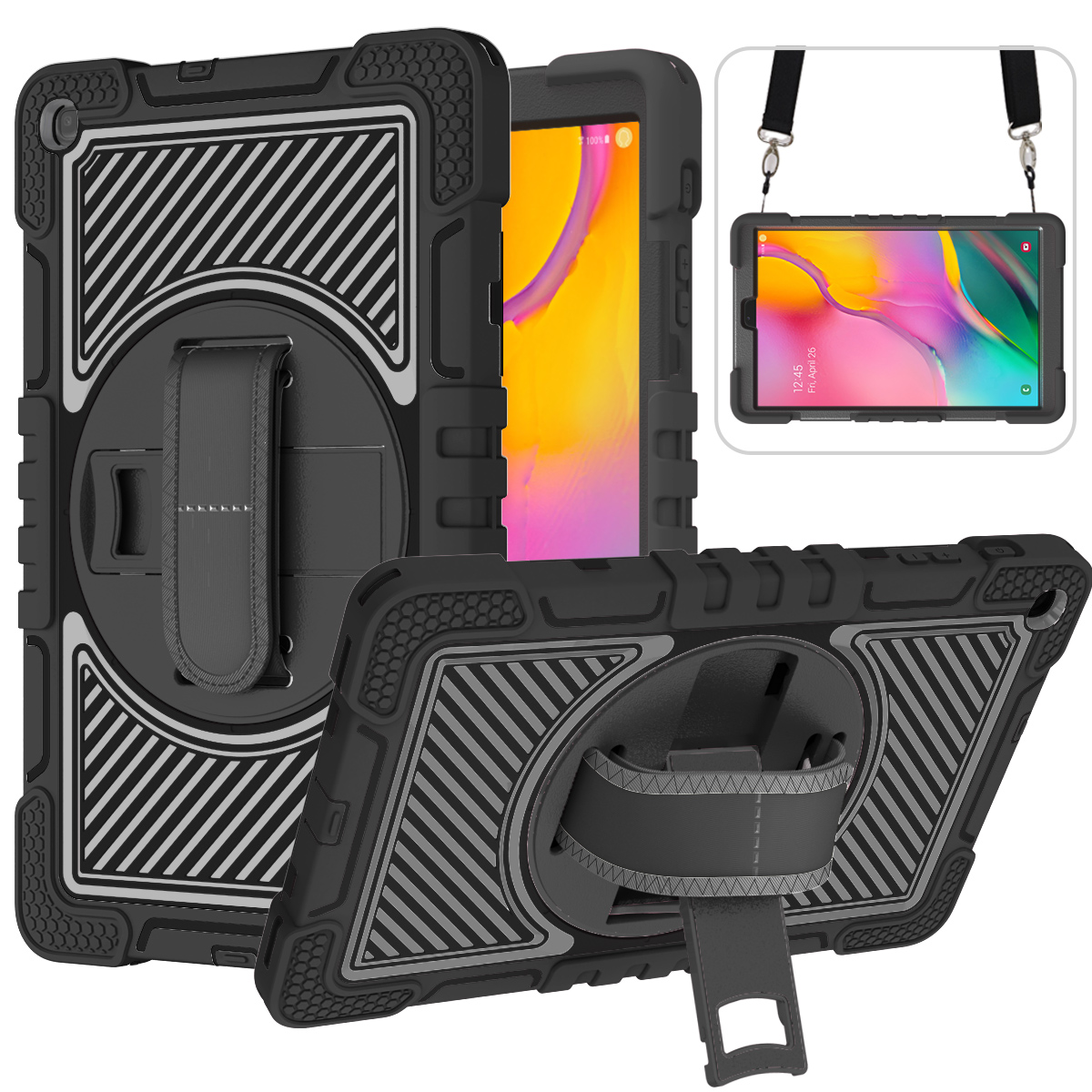 TOZIZO Black Shockproof Tablet Case for Samsung Tab A 10.1 (2019/2021) T510/T515