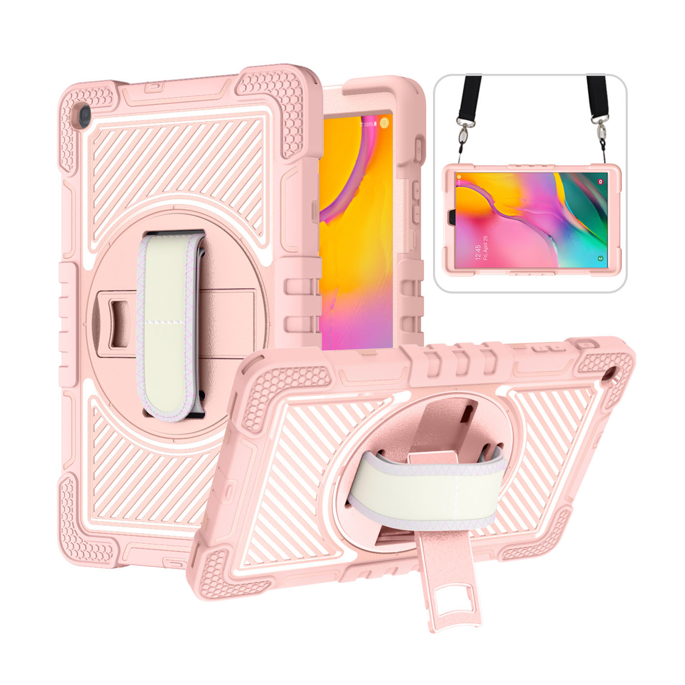 TOZIZO Pink Shockproof Tablet Case for Samsung Tab A 10.1 (2019/2021) T510/T515