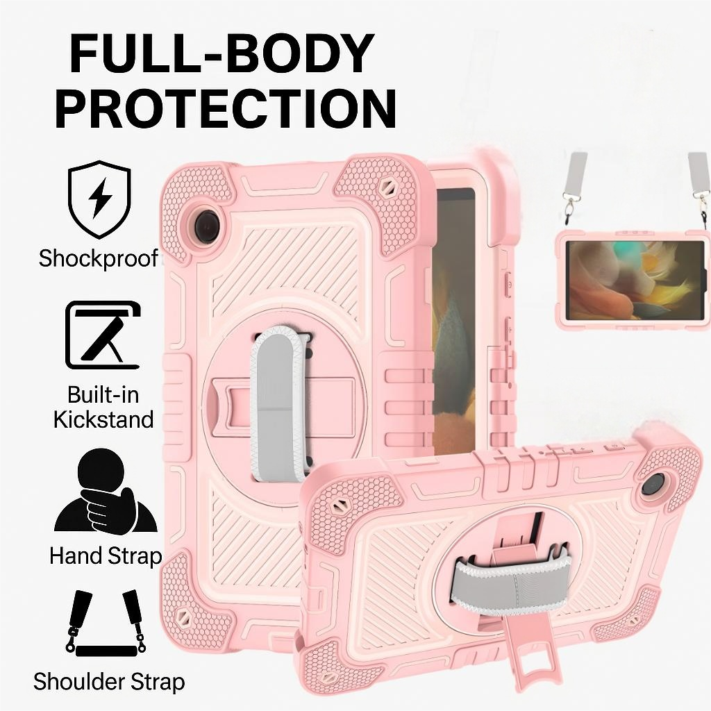 TOZIZO Multi-Angle Kickstand Samsung Tab A11 Silicone Tablet Case, Heavy Duty 3-Layers Rugged Protection