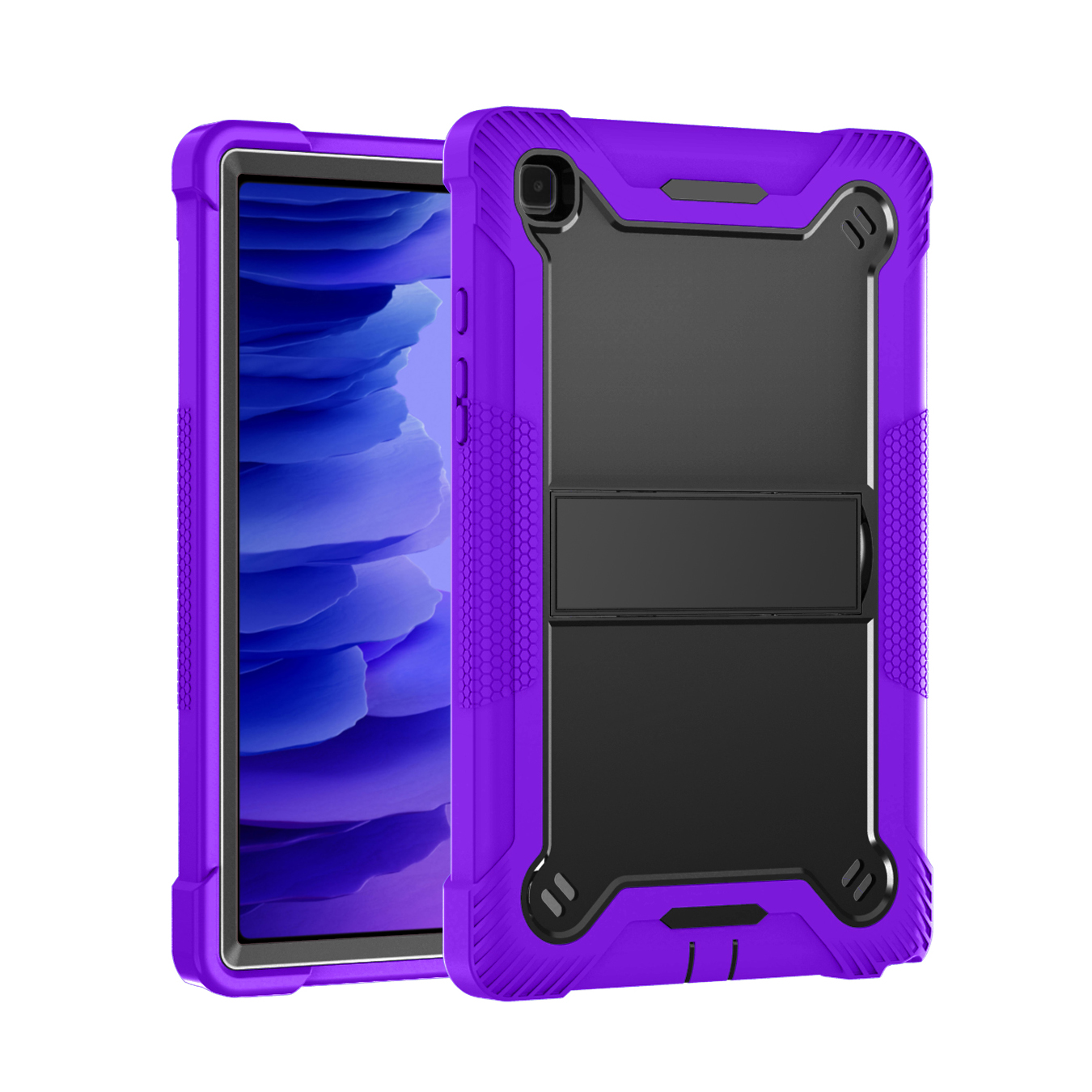 TOZIZO Purple + Black Multi Angle Kickstand Tablet Case for Samsung Galaxy Tab A7 10.4 Shockproof Cover