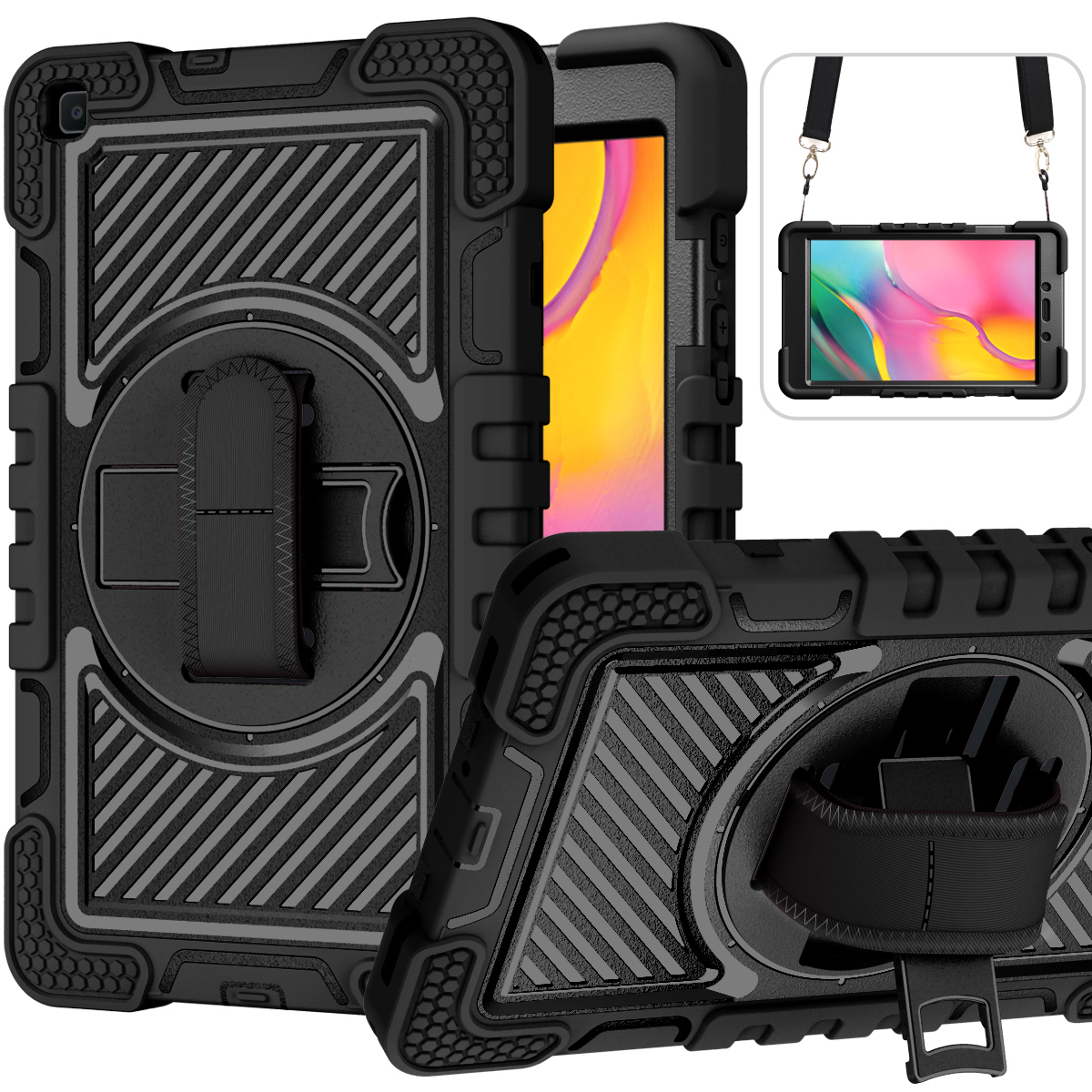 TOZIZO Black Shockproof Tablet Case for Samsung Tab A 8.0 (2019) T290/T295