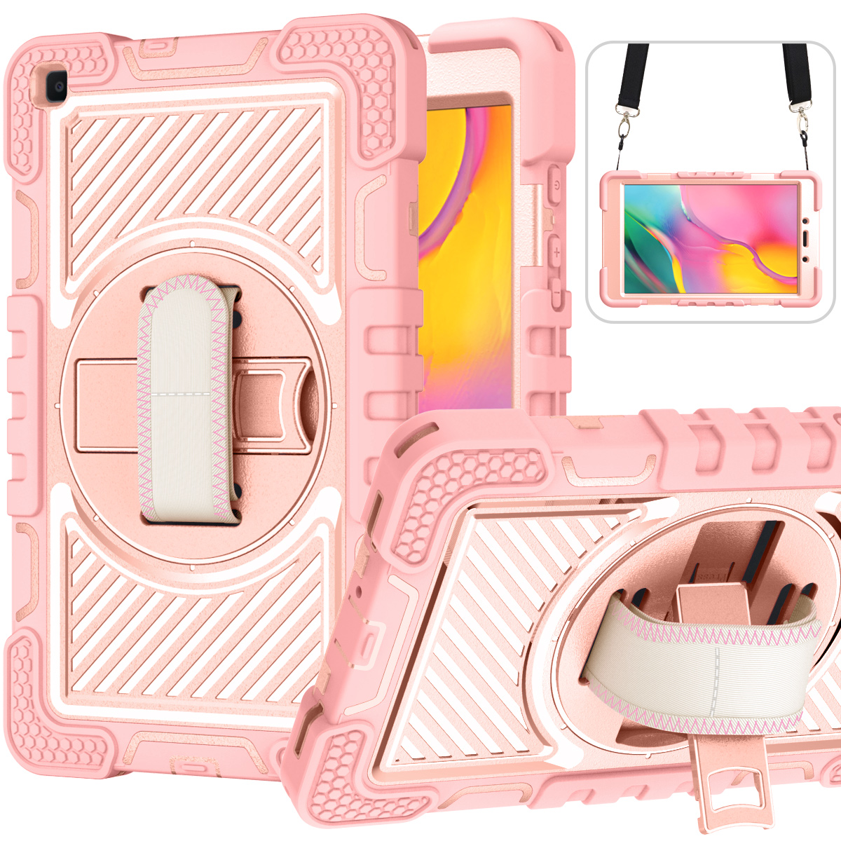 TOZIZO Pink Shockproof Tablet Case for Samsung Tab A 8.0 (2019) T290/T295