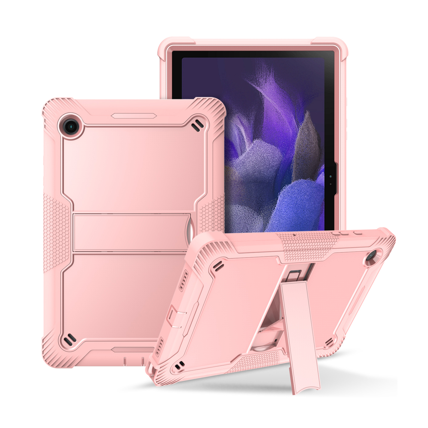 TOZIZO Shockproof Silicone Samsung Galaxy Tab A8 Case 10.5 Kids Protective Stand Cover (Pink)