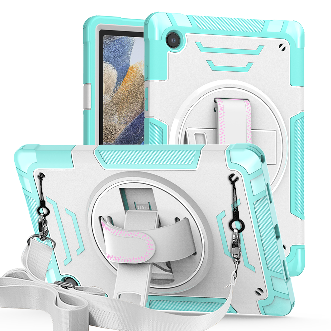 TOZIZO Mint Green Samsung Tab A8 10.5 Rugged Tablet Case with 360° Rotating Stand